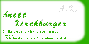 anett kirchburger business card